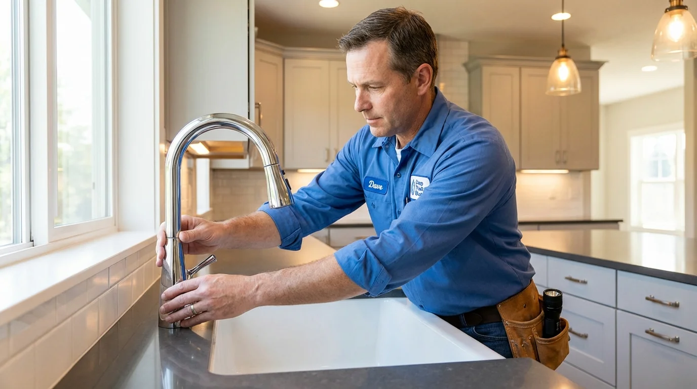 Kitchen faucet installation by Johns Plumbing LLC in Riverside